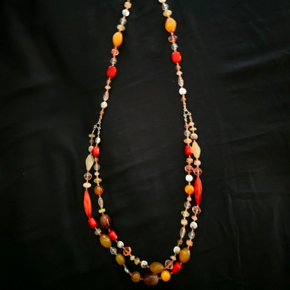 Premier Design long necklace in warm tones